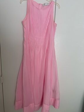 Endless Rose Pink Sleeveless Midi Dress with Pintuck Bodice